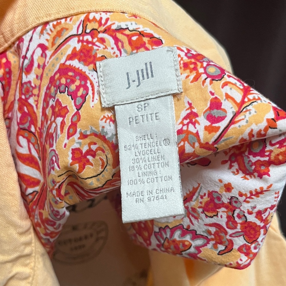 J Jill Women's Light Peach Linen Blend Jacket - Picture 2 of 5